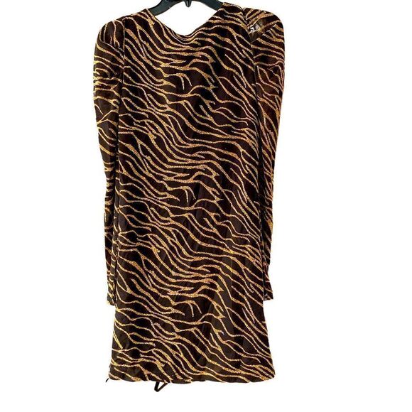 BB DAKOTA STEVE MADDEN black gold zebra print lurex lined no fabric content - Picture 4 of 7